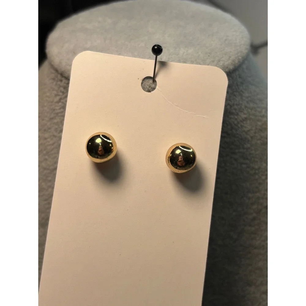 #70.  Gold-tone Ball Stud Earrings
